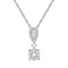 Diamond Cluster Drop Pendant In 10K White Gold (1/4 Ct. Tw.)
