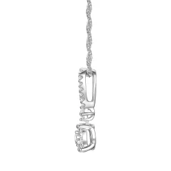 Diamond Cluster Drop Pendant In 10K White Gold (1/4 Ct. Tw.)