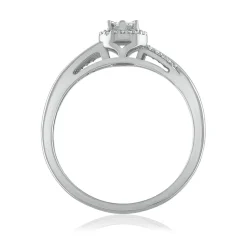 Diamond Cluster Halo Ring In 10K White Gold (1/10 Ct. Tw.)