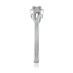 Diamond Cluster Halo Ring In 10K White Gold (1/10 Ct. Tw.)