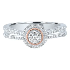 Diamond Cluster Promise Ring In Sterling Silver (1/10 Ct. Tw.)