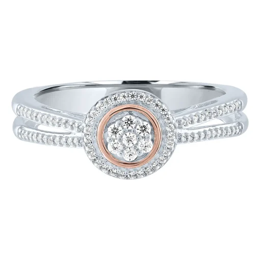 Diamond Cluster Promise Ring In Sterling Silver (1/10 Ct. Tw.)