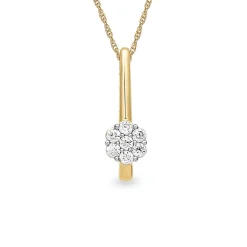 Diamond Cluster Stick Pendant In 10K Yellow Gold (1/4 Ct. Tw.)