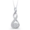Diamond Cluster Twist Pendant In 10K White Gold (1/4 Ct. Tw.)