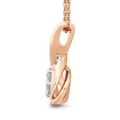 Diamond Cluster Twist Pendant In 10K Rose Gold (1/4 Ct. Tw.)