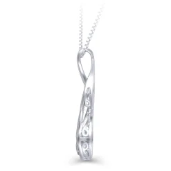 Diamond Cluster Twist Pendant In 10K White Gold (1/4 Ct. Tw.)