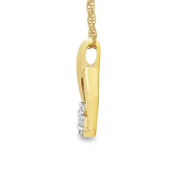 Diamond Cluster Wishbone Pendant Necklace In 10K Yellow Gold (1/4 Ct. Tw.)