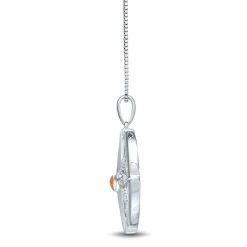 Diamond Compass Pendant In Sterling Silver