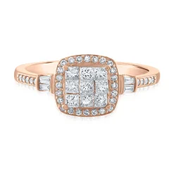 Diamond Composite Center Engagement Ring In 10K Rose Gold (1/2 Ct. Tw.)