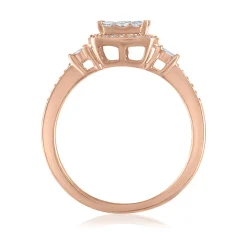 Diamond Composite Center Engagement Ring In 10K Rose Gold (1/2 Ct. Tw.)
