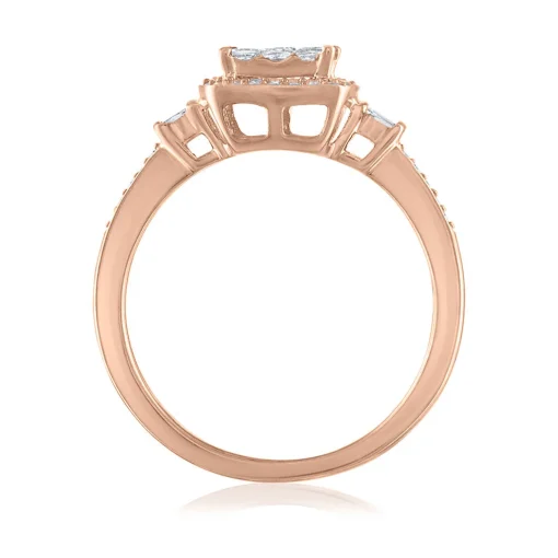 Diamond Composite Center Engagement Ring In 10K Rose Gold (1/2 Ct. Tw.)