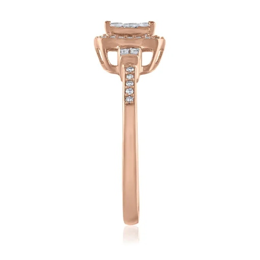 Diamond Composite Center Engagement Ring In 10K Rose Gold (1/2 Ct. Tw.)