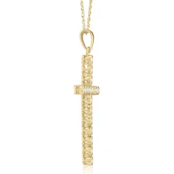 Diamond Cross Pendant In 14K Yellow Gold (1/7 Ct. Tw.)