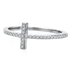 Diamond Cross Ring In Sterling Silver (1/8 Ct. Tw.)