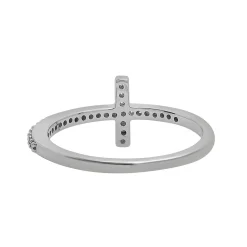 Diamond Cross Ring In Sterling Silver (1/8 Ct. Tw.)