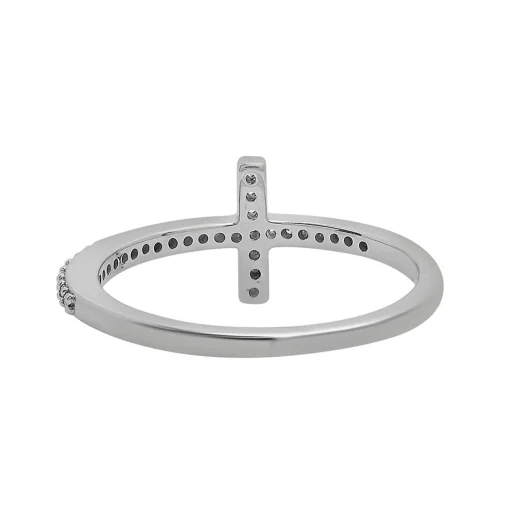 Diamond Cross Ring In Sterling Silver (1/8 Ct. Tw.)