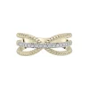 Diamond Crossover Band In 10K Yellow Gold (1/7 Ct. Tw.)