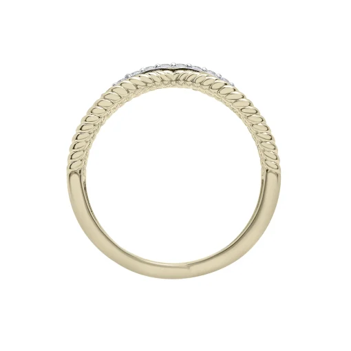 Diamond Crossover Band In 10K Yellow Gold (1/7 Ct. Tw.)