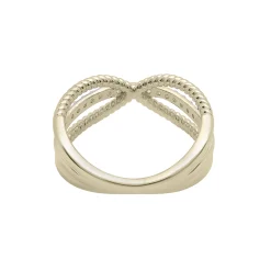 Diamond Crossover Band In 10K Yellow Gold (1/7 Ct. Tw.)