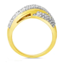 Diamond Crossover Ring In 10K Yellow Gold (1 Ct. Tw.)