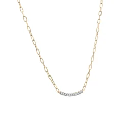 Diamond Curved Bar Necklace In Vermeil (1/7 Ct. Tw.)