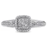 Diamond Cushion Cluster Promise Ring In Sterling Silver (1/5 Ct. Tw.)