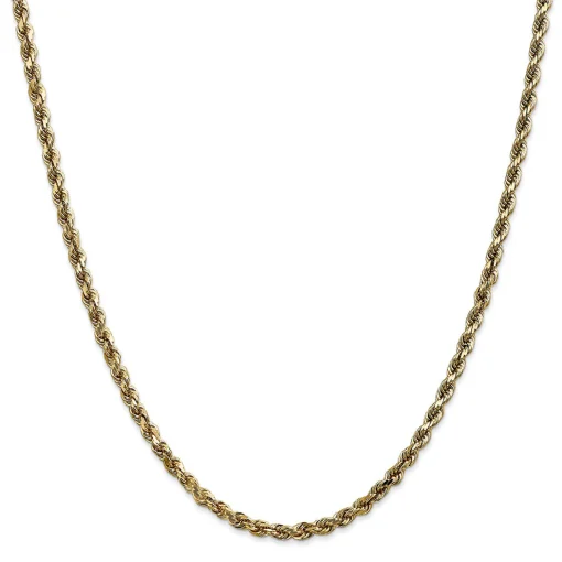 Diamond Cut Rope Chain In 14K Yellow Gold, 30"