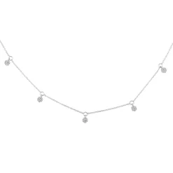Diamond Dangle Necklace In 10K White Gold (1/3 Ct. Tw.)