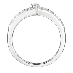 Diamond Double Band Stack Ring In 10K White Gold (1/3 Ct. Tw.)