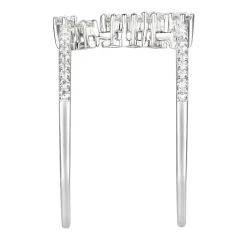 Diamond Double Band Stack Ring In 10K White Gold (1/3 Ct. Tw.)