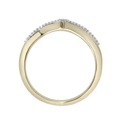 Diamond Double Chevron Ring In 10K Yellow Gold (1/10 Ct. Tw.)