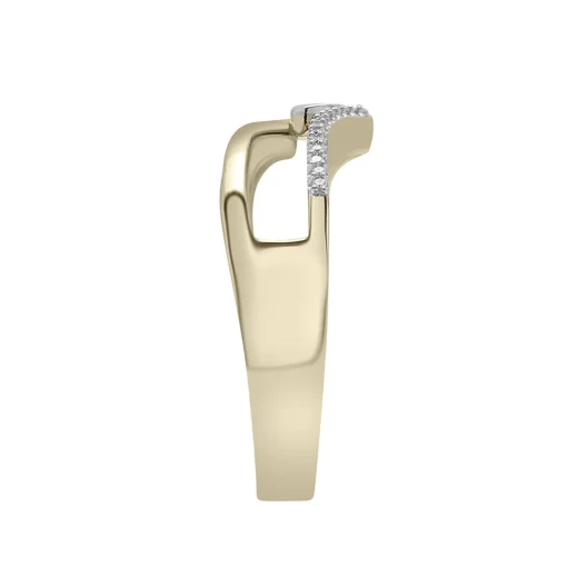Diamond Double Chevron Ring In 10K Yellow Gold (1/10 Ct. Tw.)