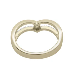 Diamond Double Chevron Ring In 10K Yellow Gold (1/10 Ct. Tw.)