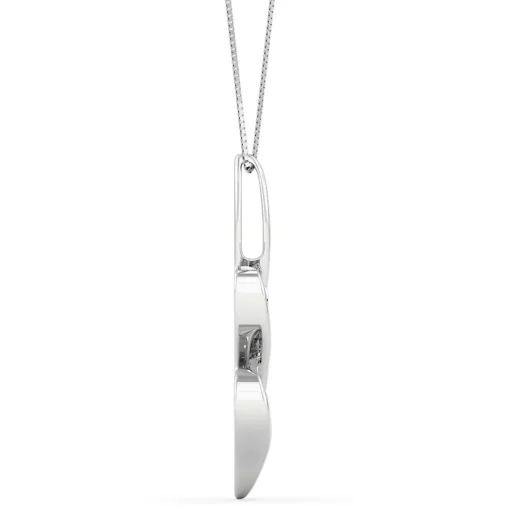Diamond Double Heart Pendant In 14K White Gold (1/8 Ct. Tw.)