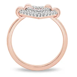 Diamond Double Open Heart Ring In 10K Rose Gold (1/3 Ct. Tw.)