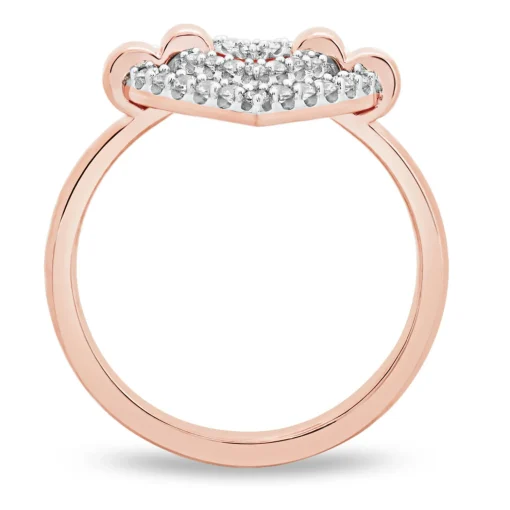 Diamond Double Open Heart Ring In 10K Rose Gold (1/3 Ct. Tw.)