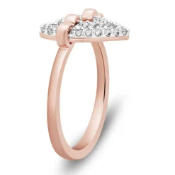 Diamond Double Open Heart Ring In 10K Rose Gold (1/3 Ct. Tw.)