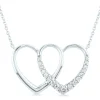 Diamond Double-Heart Pendant In 10K White Gold (1/5 Ct. Tw.)