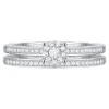 Diamond Double-Row Halo Promise Ring In Sterling Silver (1/4 Ct. Tw.)