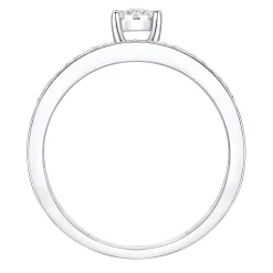Diamond Double-Row Halo Promise Ring In Sterling Silver (1/4 Ct. Tw.)