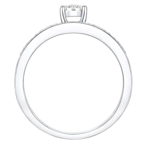 Diamond Double-Row Halo Promise Ring In Sterling Silver (1/4 Ct. Tw.)