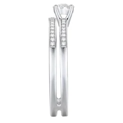 Diamond Double-Row Halo Promise Ring In Sterling Silver (1/4 Ct. Tw.)