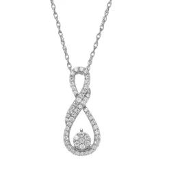 Diamond Drop Pendant In 10K White Gold (1/2 Ct. Tw.)