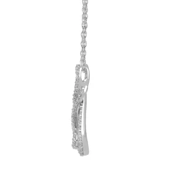 Diamond Drop Pendant In 10K White Gold (1/2 Ct. Tw.)