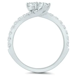 Diamond Fashion Ring In 10K White Gold (3/4 Ct. Tw.)