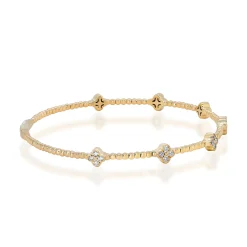 Diamond Flexible Bangle Bracelet In 14K Yellow Gold (3/8 Ct. Tw.)