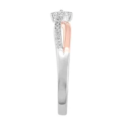 Diamond Flower Promise Ring In 10K White & Rose Gold (1/7 Ct. Tw.)
