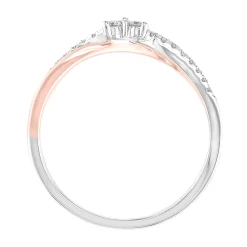 Diamond Flower Promise Ring In 10K White & Rose Gold (1/7 Ct. Tw.)