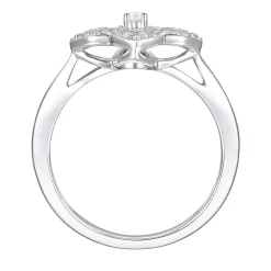 Diamond Flower Ring In 10K White Gold (3/8 Ct. Tw.)