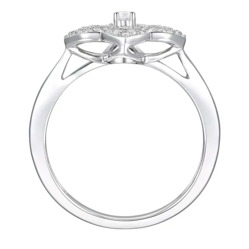 Diamond Flower Ring In 10K White Gold (3/8 Ct. Tw.)